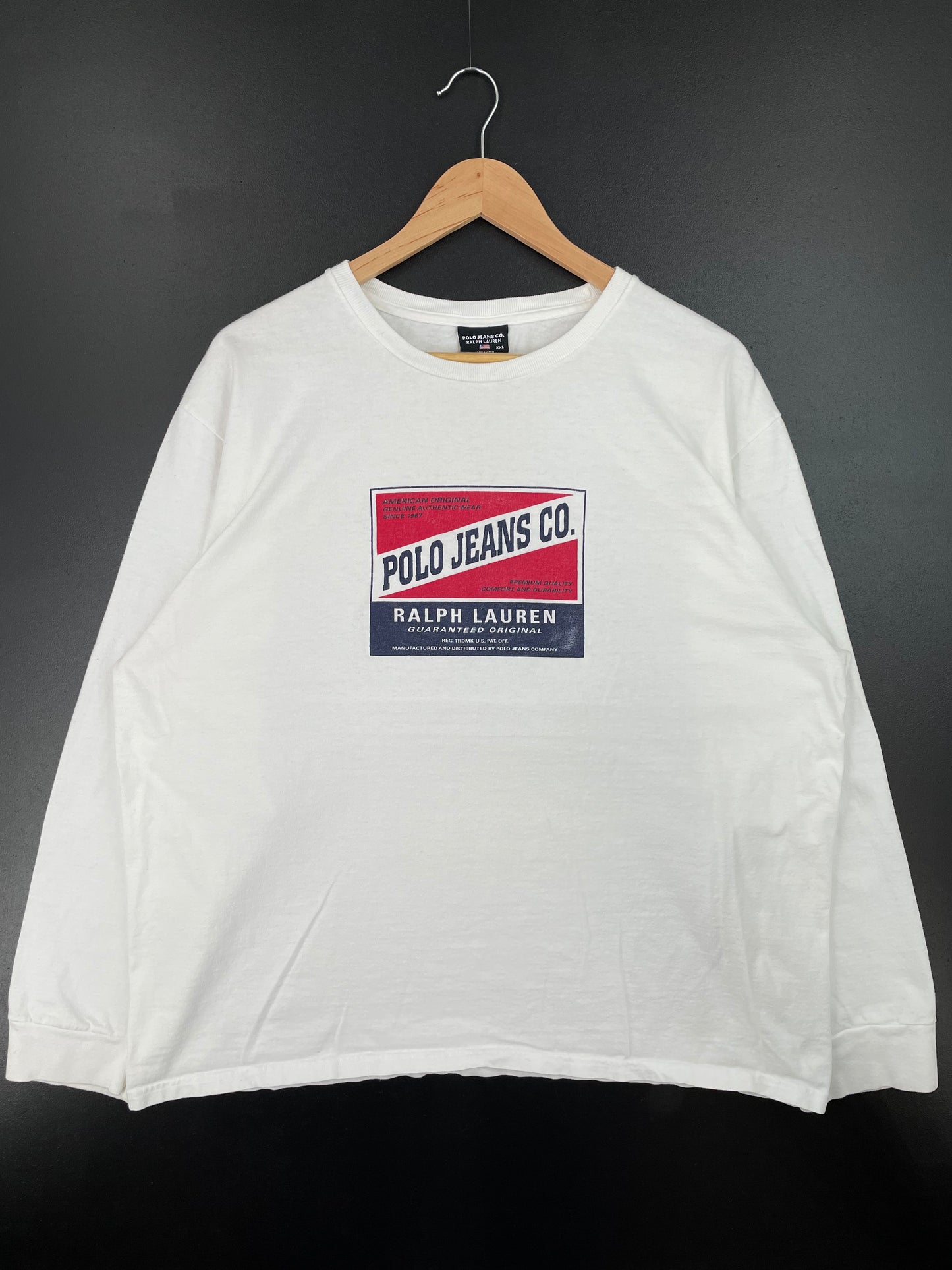 Vintage POLO JEANS RALPH LAUREN Size XXL Vintage Long Sleeve T-shirt / A1016