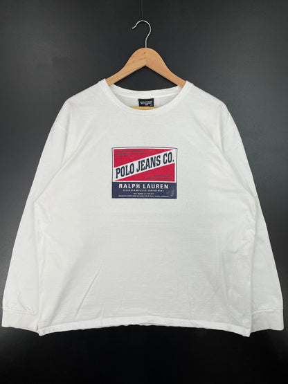 Vintage POLO JEANS RALPH LAUREN Size XXL Vintage Long Sleeve T-shirt / A1016