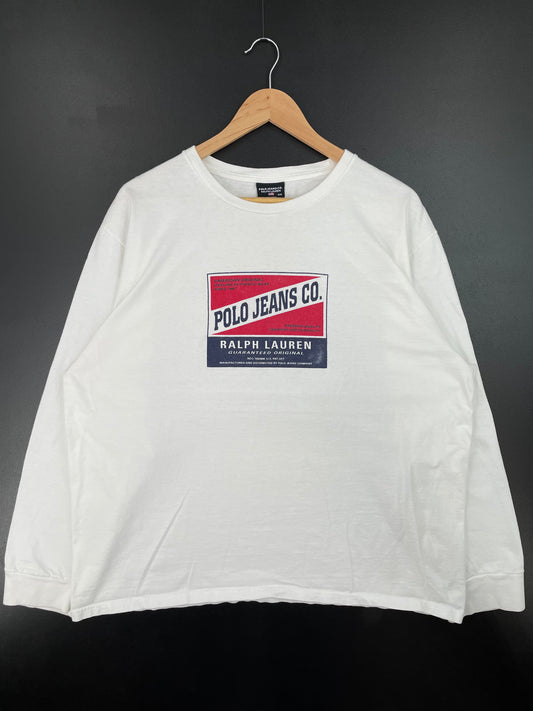 Vintage POLO JEANS RALPH LAUREN Size XXL Vintage Long Sleeve T-shirt / A1016