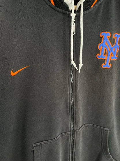 00’ NIKE NEW YORK METS Size XL MLB Hoodie Zip-up Sweat-Shirts/ K9101