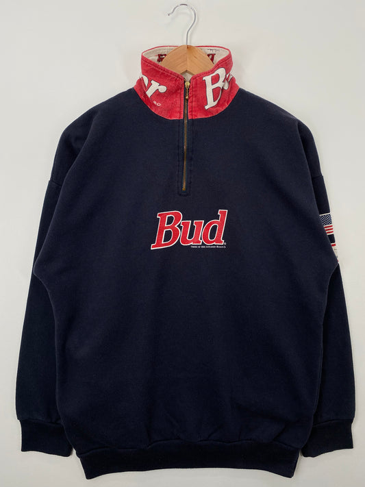 1999 BUDWEISER Size M Vintage Half-Zip Sweat-shirt / A1263