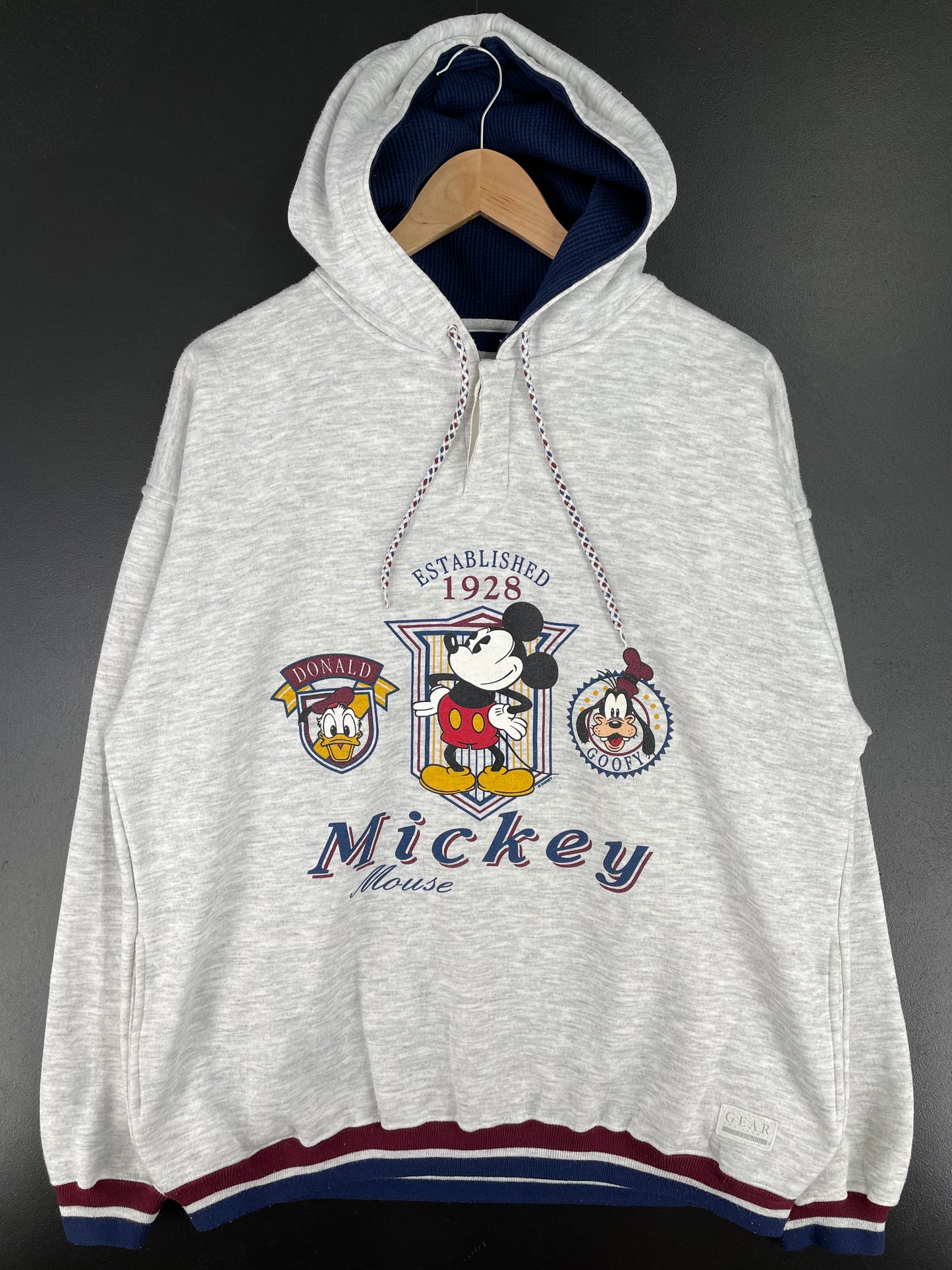 90’s DISNEY MICKEY Size L Vintage Hoodie Sweat-shirt / A4508