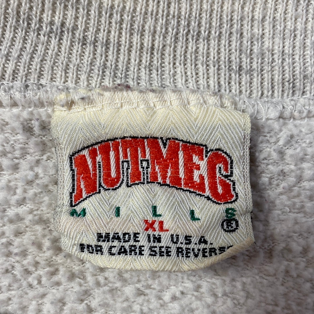 90’s UNIVERSITY OF MIAMI Made in USA Size XL Vintage College Sweat-shirt / E4560S