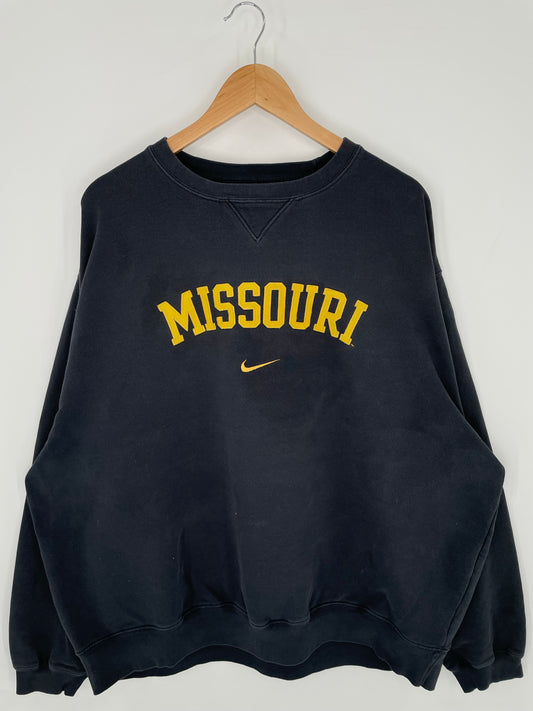Vintage NIKE MISSOURI Size No Tag(Approx.XL) College Sweat-shirt / K8976