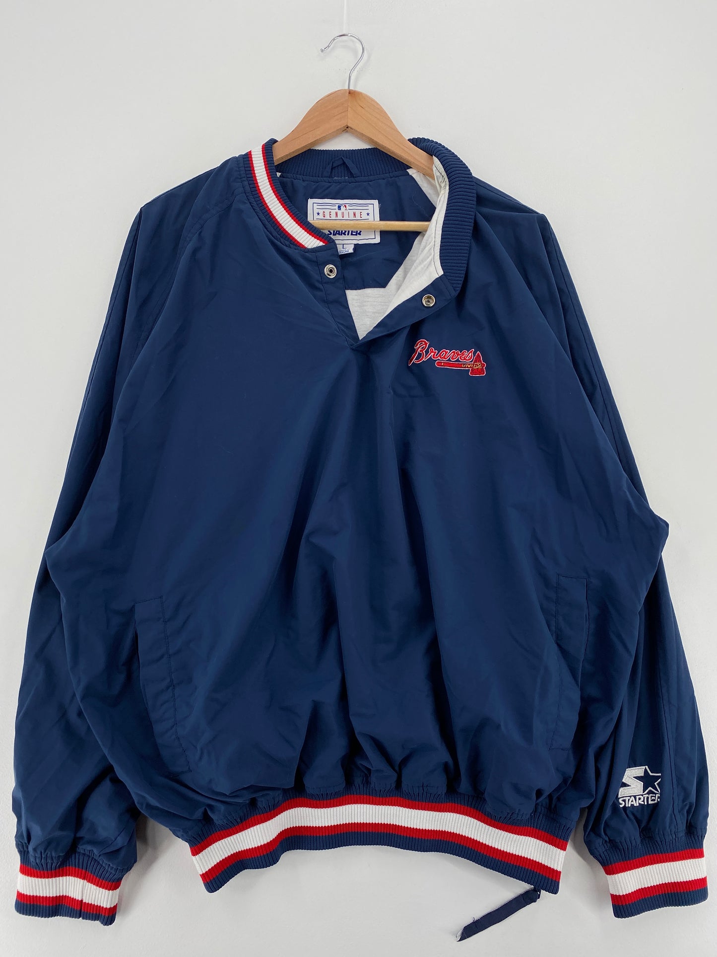 90's ATLANTA BRAVES Size L Vintage MLB Nylon Jacket / A3510