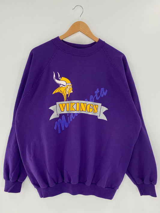 90's MINNESOTA VIKINGS Size XXL Vintage NFL Sweat - Shirt/ K5770