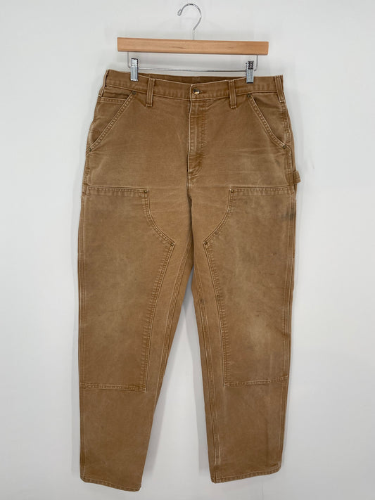 Vintage CARHARTT Size W34xL34 Double Knee Duck Pants / K9456