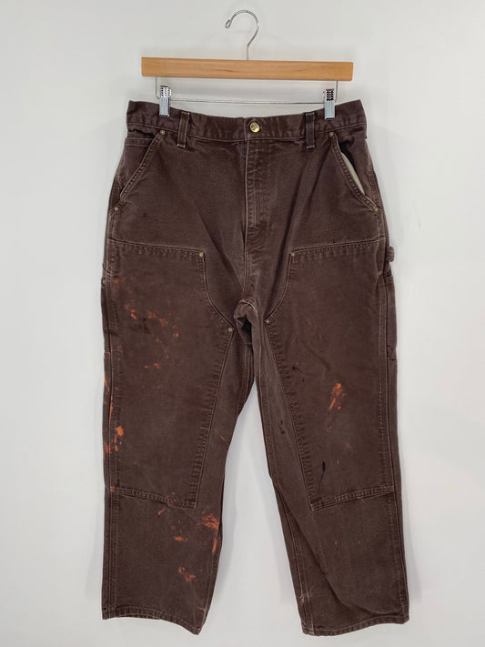 Vintage CARHARTT Size W36xL29 Double Knee Duck Pants / E237