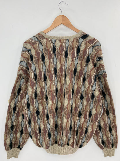 Vintage 3D COOGI- Style Made in USA Size L Knit Sweater / K8059
