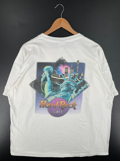 90's HARD ROCK NEW YORK Made in USA Size XL Vintage T-Shirt / A2319