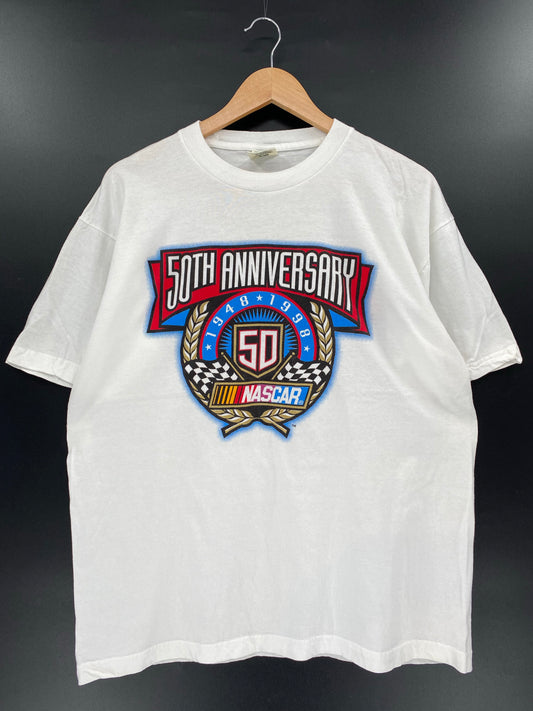 1998' NASCAR 50TH ANNIVERSARY Size L Vintage Racing T-Shirt / K4781