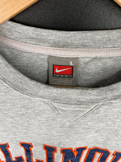 00' NIKE ILLINOIS Size L Vintage College Sweat-Shirt / A6380