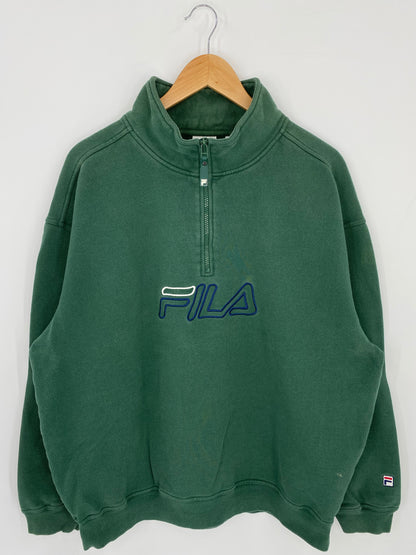 90’s FILA Size XXL Half Zip-up Sweat-shirt/ K7424
