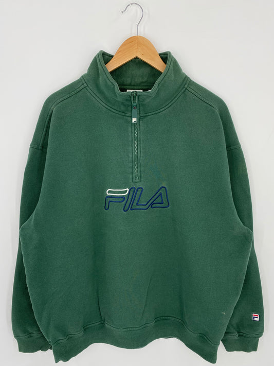 90’s FILA Size XXL Half Zip-up Sweat-shirt/ K7424