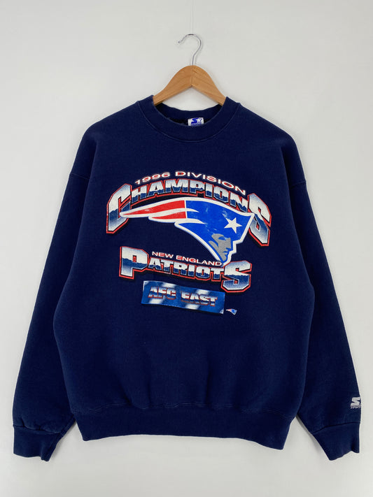 1996 STARTER x NEW ENGLAND PATRIOTS Made in USA Size XL Vintage NFL Sweat-shirt / A9957