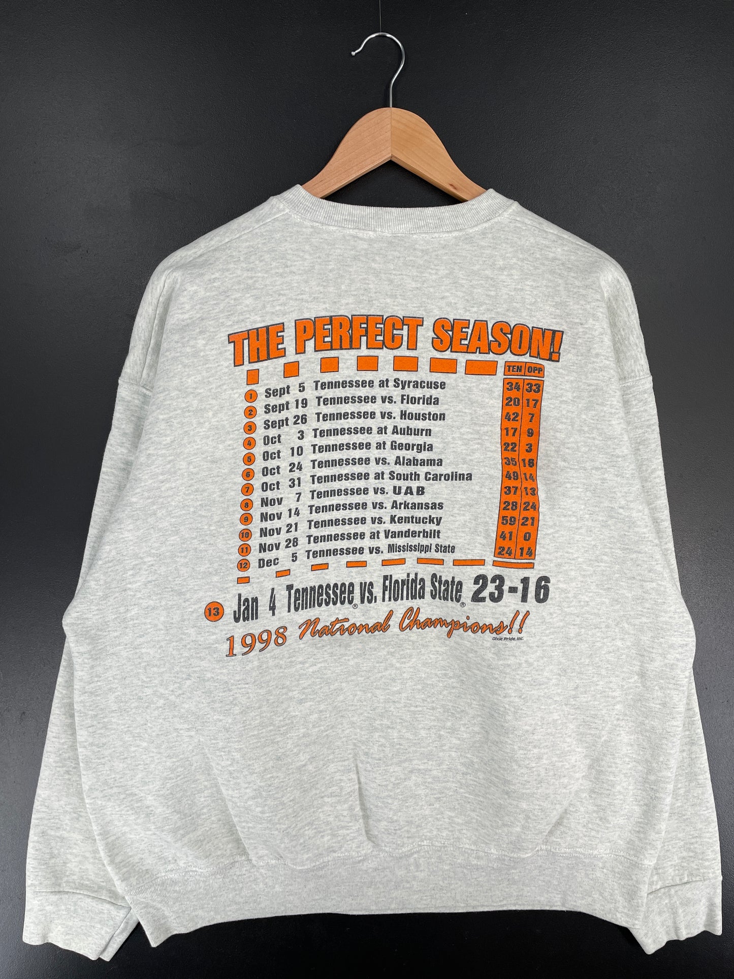 1998 UNIVERSITY OF TENNESSEE Made in USA Size XXL Vintage College Sweat-Shirt / E5913S