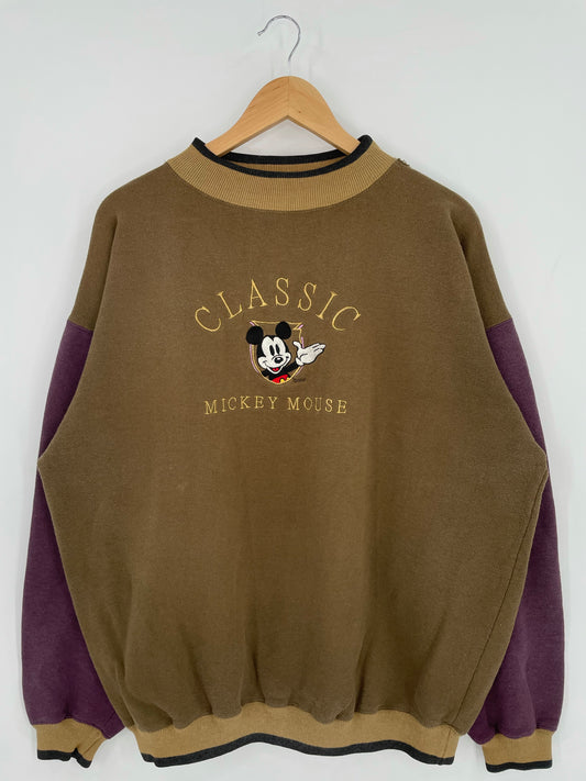 90's DISNEY MICKEY MOUSE Size L Vintage Sweat-shirt / K5170