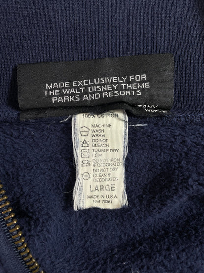 90's DISNEY MICKEY Made in USA Size L Vintage Half Zip-up Sweat-Shirt / E6432S