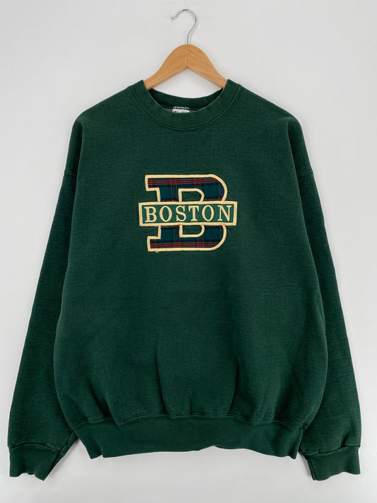 90's BOSTON Made in USA Size XL Vintage College Sweat-Shirt / A5377