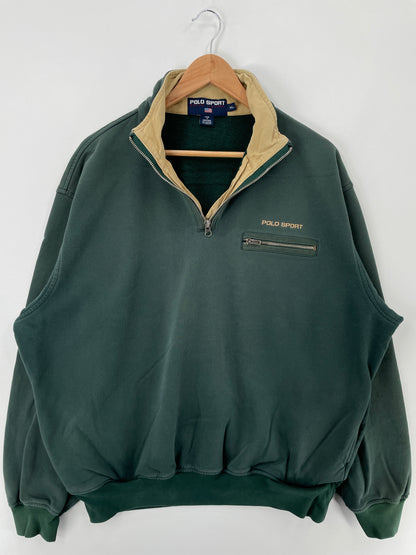 90's POLO SPORT RALPH LAUREN Size XL Vintage Hal zip Sweat-shirt / E192