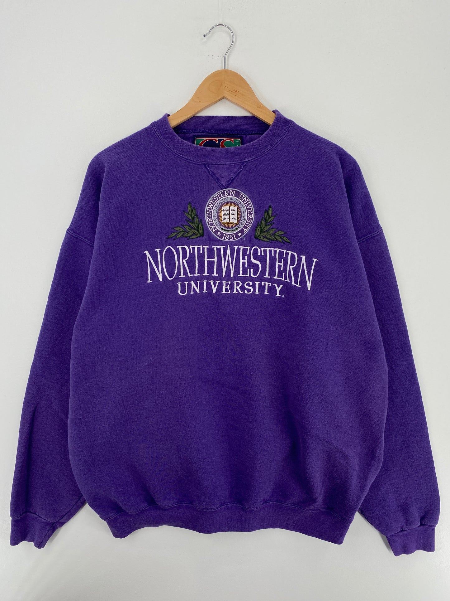 90’s NORTHWESTERN UNIVERSITY Size Approx.XL Vintage College Sweat-Shirts / A4713