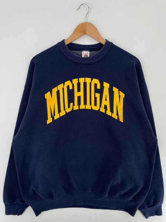 90's MICHIGAN Made in USA Size XL Vintage College Sweat-shirt / E2775S