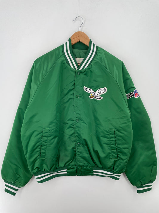 90's PHILADELPHIA EAGLES Made in USA Size XL Vintage NFL Nylon Jacket / A7333