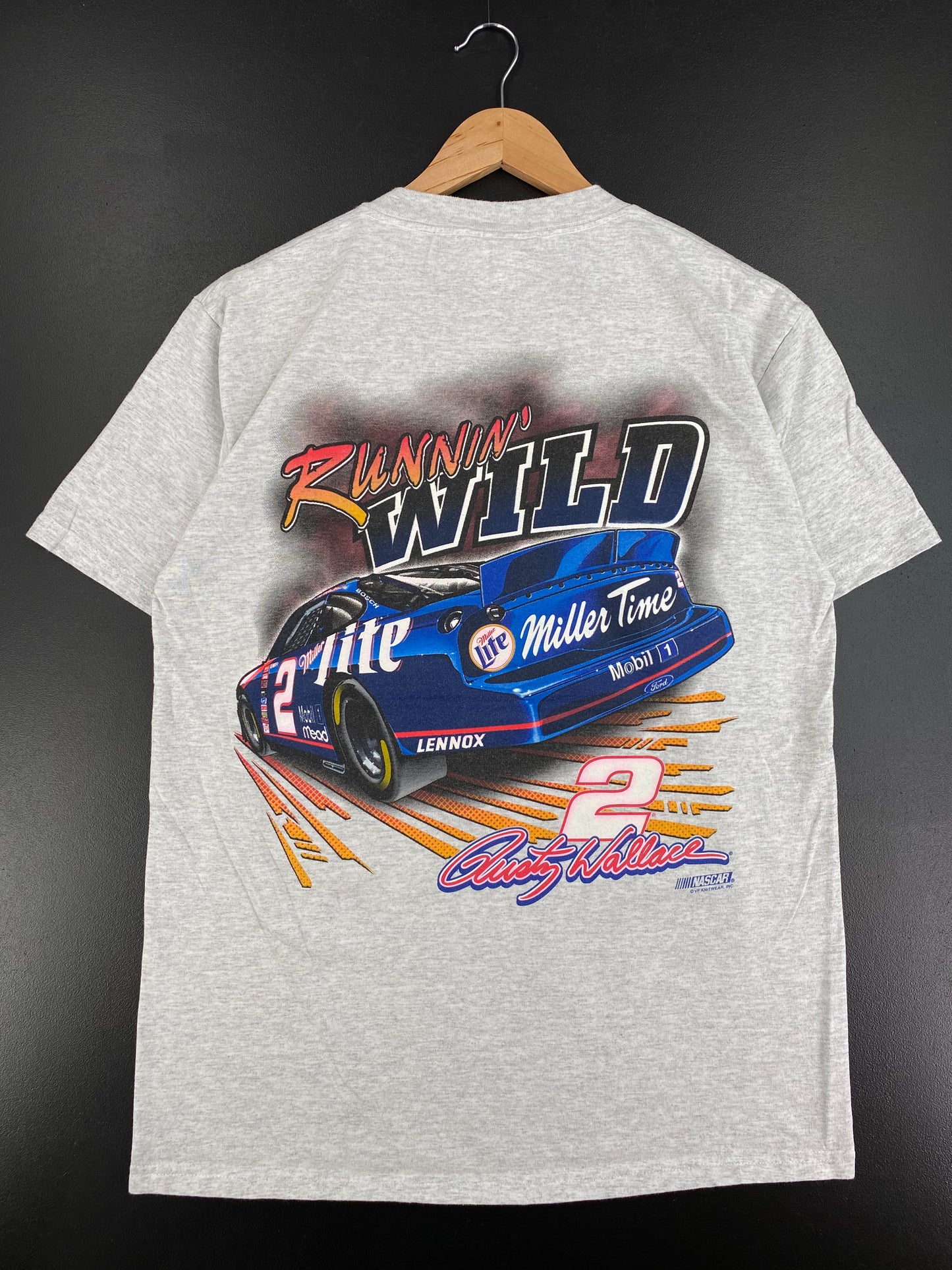 Vintage RUSTY WALLACE x MILLER LITE Size M Racing T-Shirt / A2218