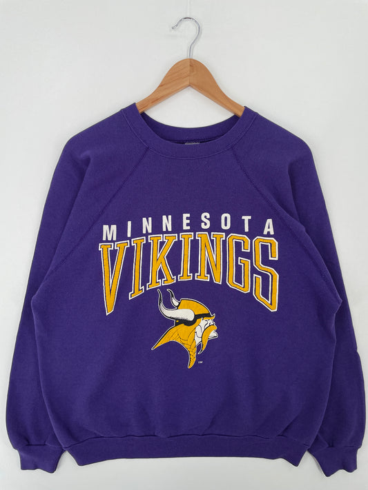 90's MINNESOTA VIKINGS Made in USA Size XL Vintage NFL Sweat-Shirt / A9468
