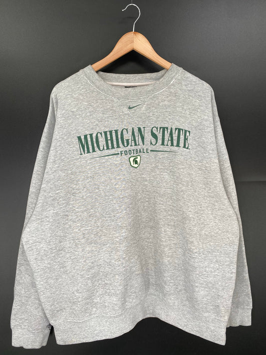 00' NIKE MICHIGAN STATE SPARTANS Size XXL Vintage College Sweat-shirt / K9623