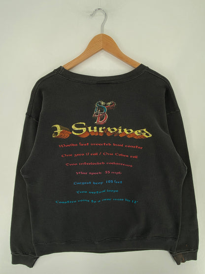 1999 UNIVERSAL STUDIOS DUELING DRAGON Size Approx.L Vintage Sweat-Shirt / E6584S