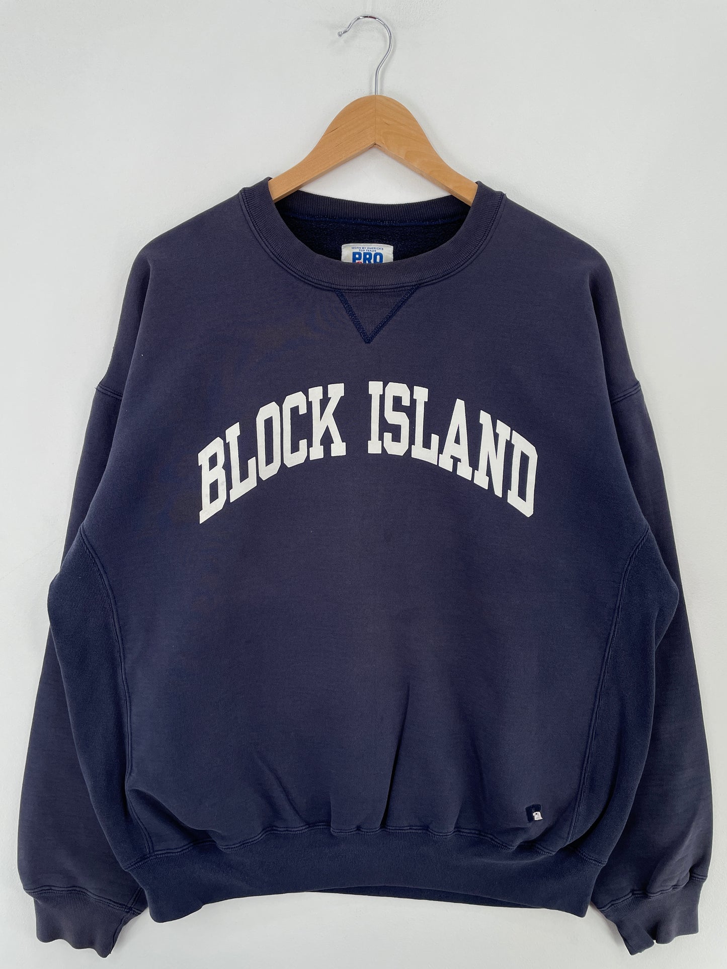 90's RUSSELL x BLOCK ISLAND Made in USA Size XL Vintage College Sweat-Shirt / E4075S