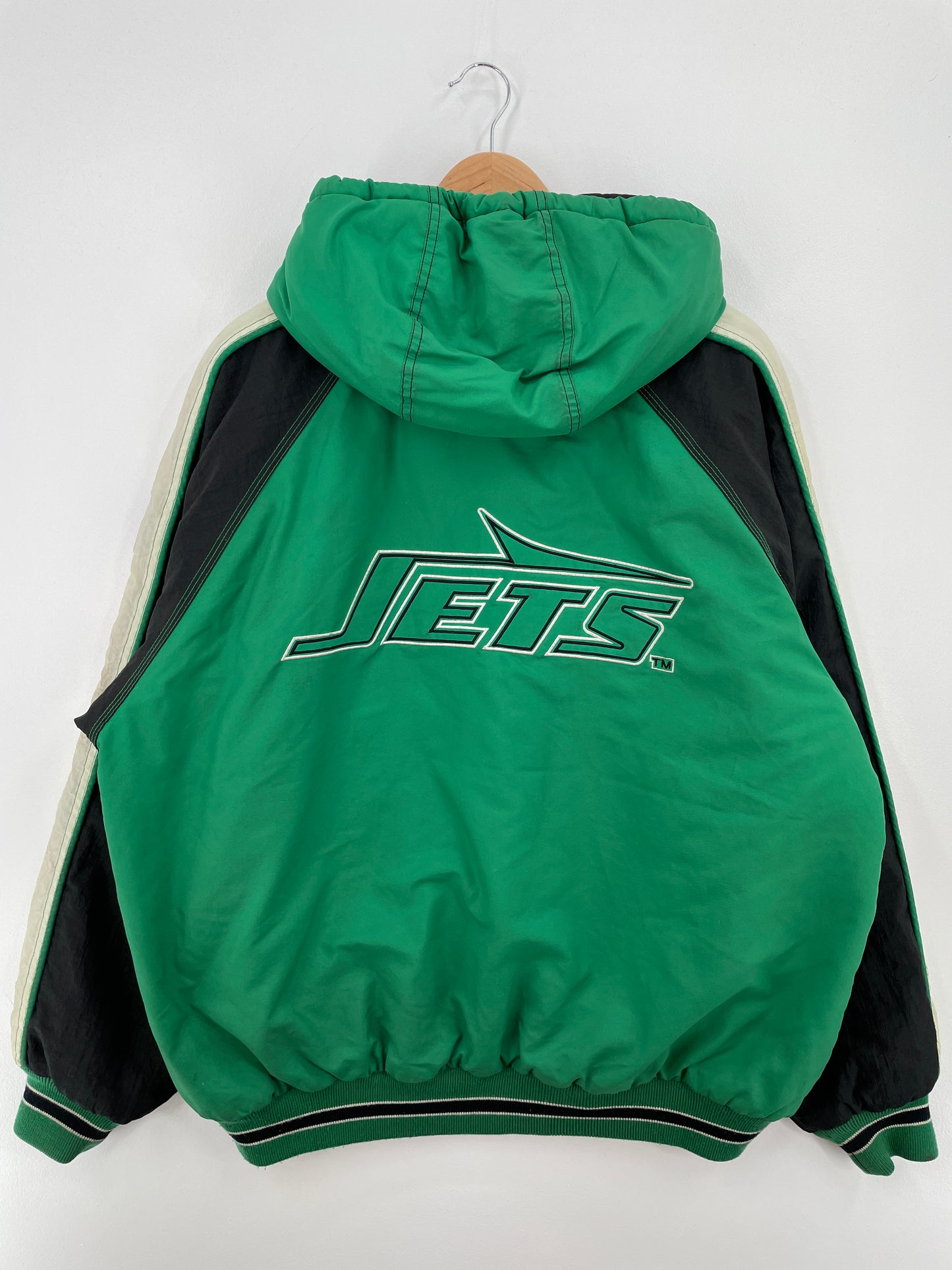 90’s STARTER x NEW YORK JETS Size L NFL Padded Nylon Jacket / A8281