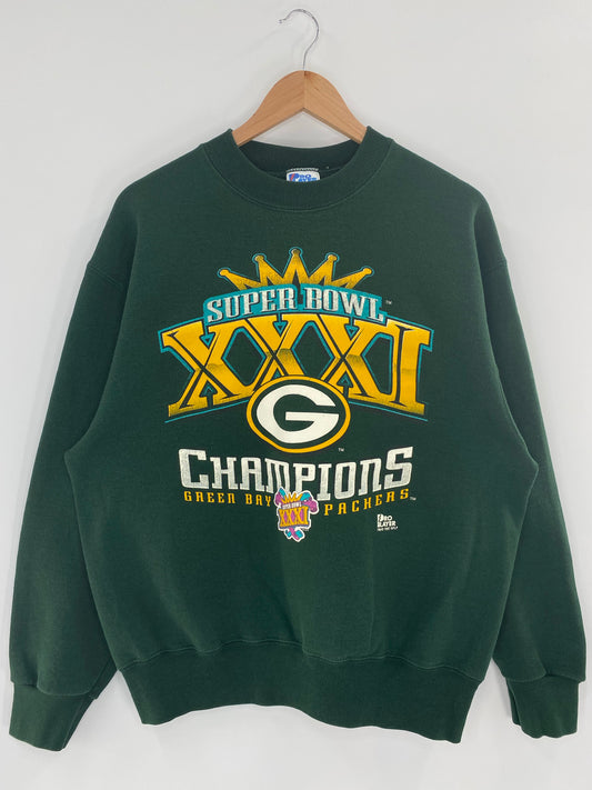 1997'  SUPER BOWL GREENBAY PACKERS Made in USA Size L Vintage NFL Sweat-shirt / K5230