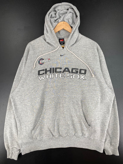 2005 NIKE CHICAGO WHITE SOX Size L Vintage MLB Hoodie Sweat-Shirt / A2885