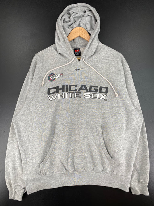 2005 NIKE CHICAGO WHITE SOX Size L Vintage MLB Hoodie Sweat-Shirt / A2885