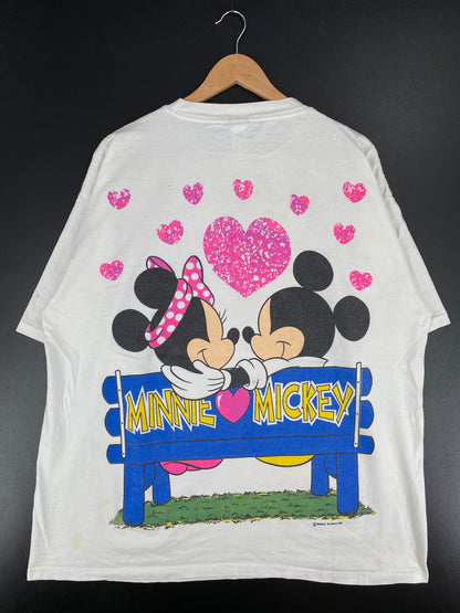 90’s DISNEY MICKEY & MINNIE FLORIDA Made in USA Size XL Vintage T-Shirts / A5651