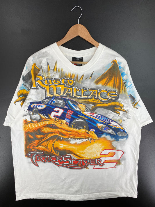 Vintage NASCAR RUSTY WALLACE Size XL Racing T-shirt / A580
