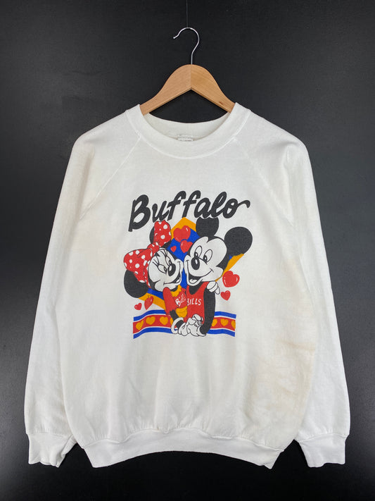 90's DISNEY MICKEY AND MINNIE Made in USA Size XL Vintage Sweat-shirt / E4627S