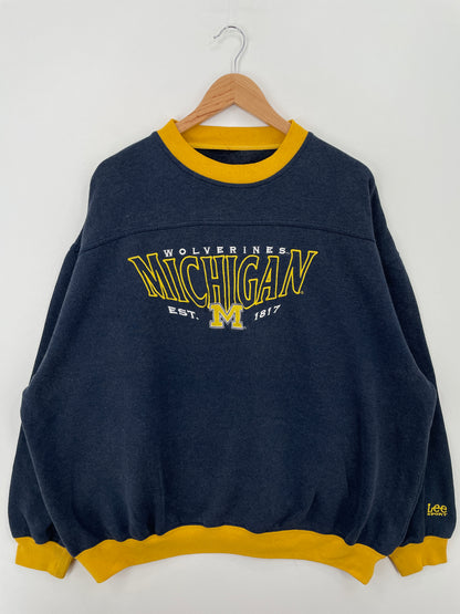 90’s MICHIGAN WOLVERINES Size Approx.XXL Vintage College Sweat-shirt / A6926
