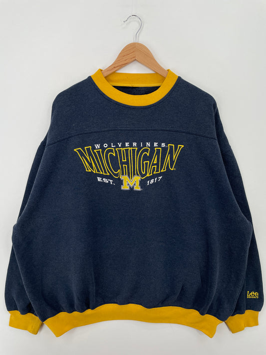 90’s MICHIGAN WOLVERINES Size Approx.XXL Vintage College Sweat-shirt / A6926