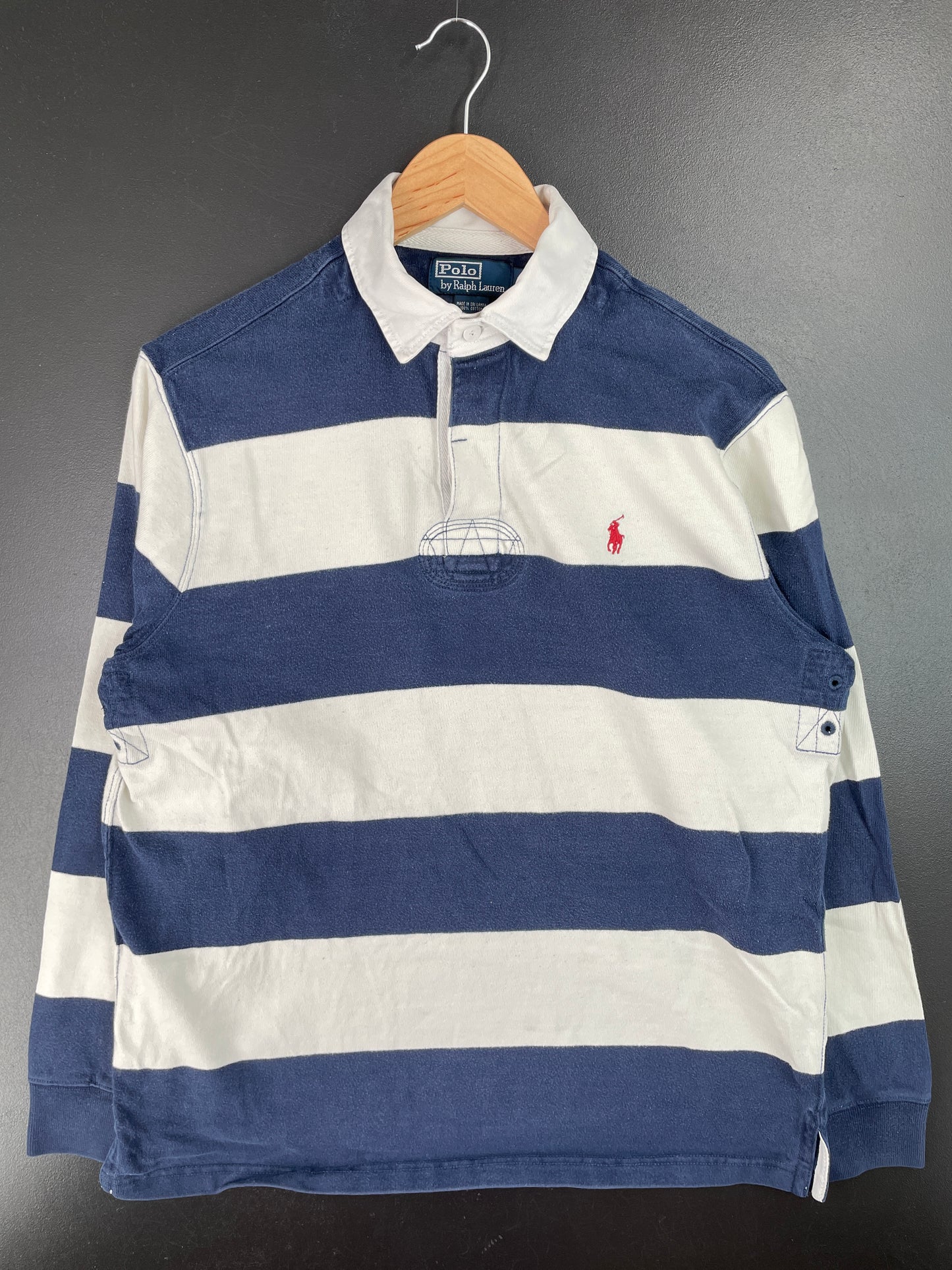 90's POLO RALPH LAUREN Size M Vintage Rugby-Shirt / A7266