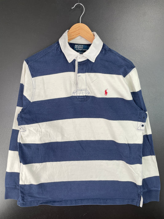 90's POLO RALPH LAUREN Size M Vintage Rugby-Shirt / A7266