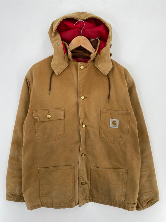 90's CARHARTT Made in USA Size No Tag (Approx.L) Vintage Hoodie Duck Jacket / E2229J