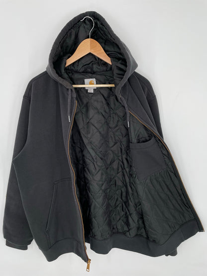 Vintage CARHARTT Double Face Size L Zip-up Hoodie Sweat-Shirt / K9432