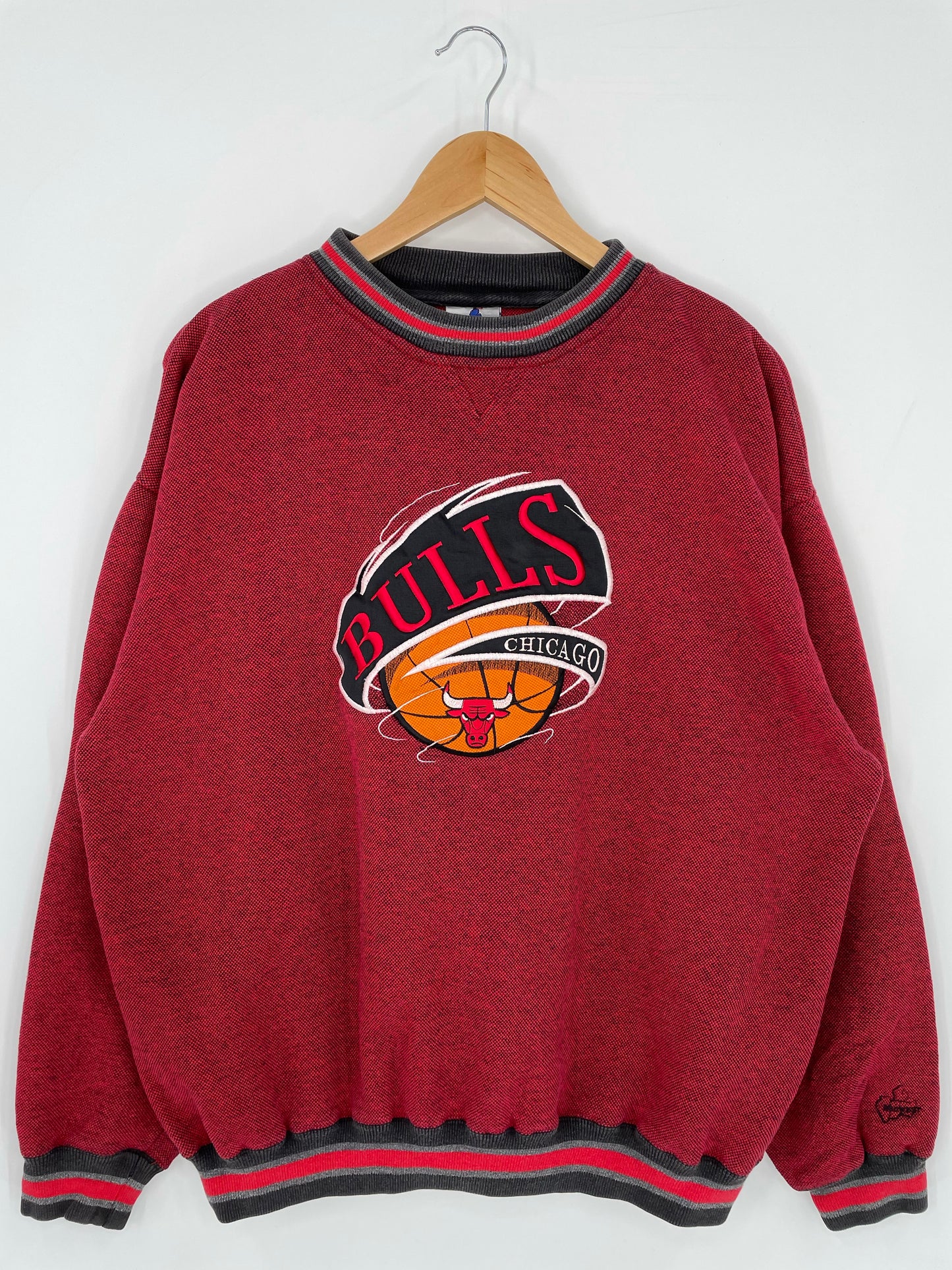 90’s CHICAGO BULLS Size L NBA Sweat shirt / K5715