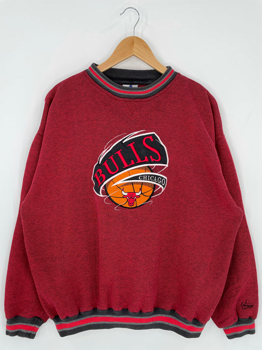 90’s CHICAGO BULLS Size L NBA Sweat shirt / K5715