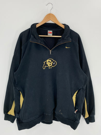 00' NIKE COLORADO BUFFALOES Size XXL Vintage College Half Zip Sweat-Shirt / K6113