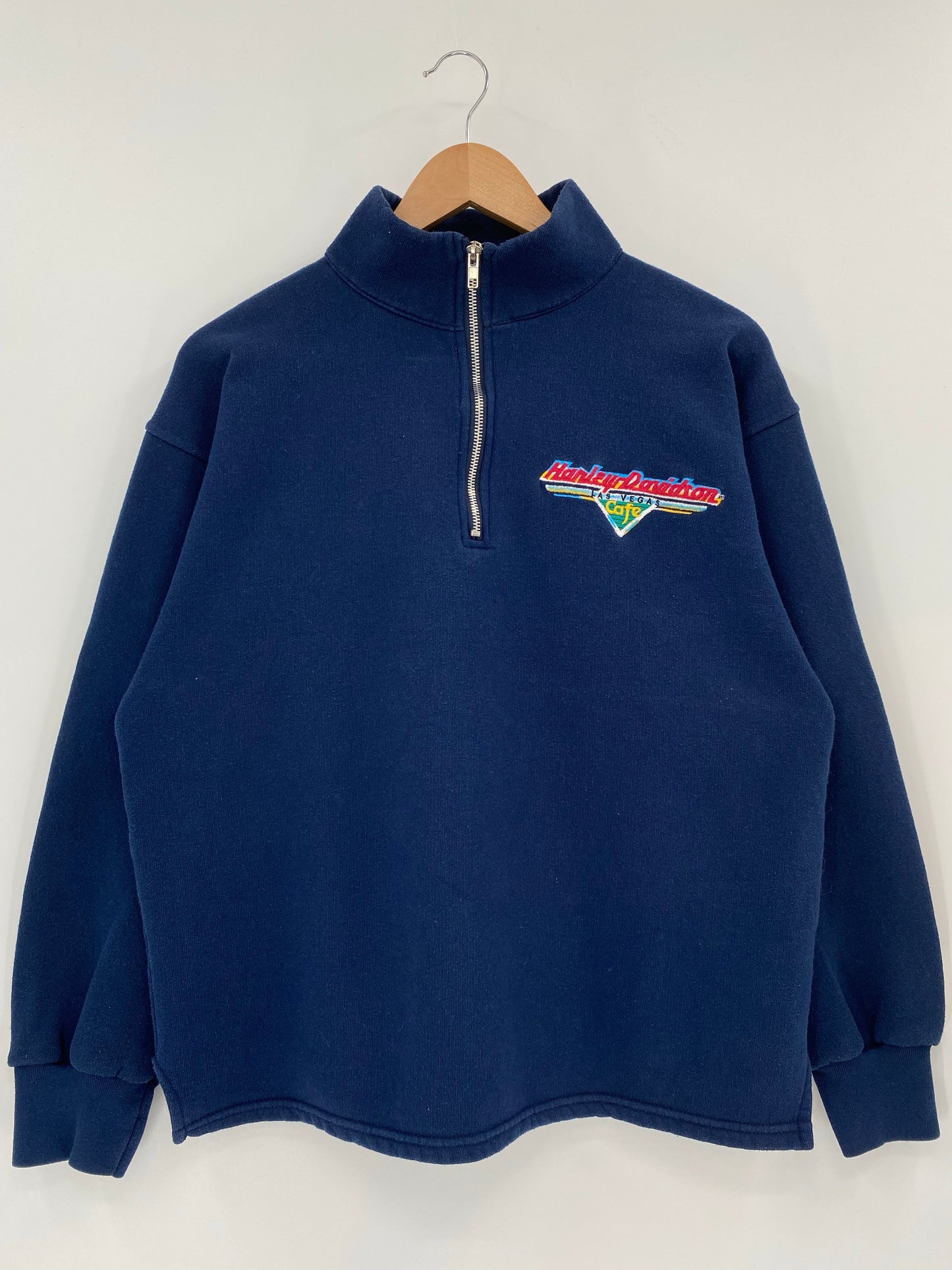 90’s HARLEY DAVIDSON LAS VEGAS Made in USA Vintage Half Zip Sweat-Shirt / A7008