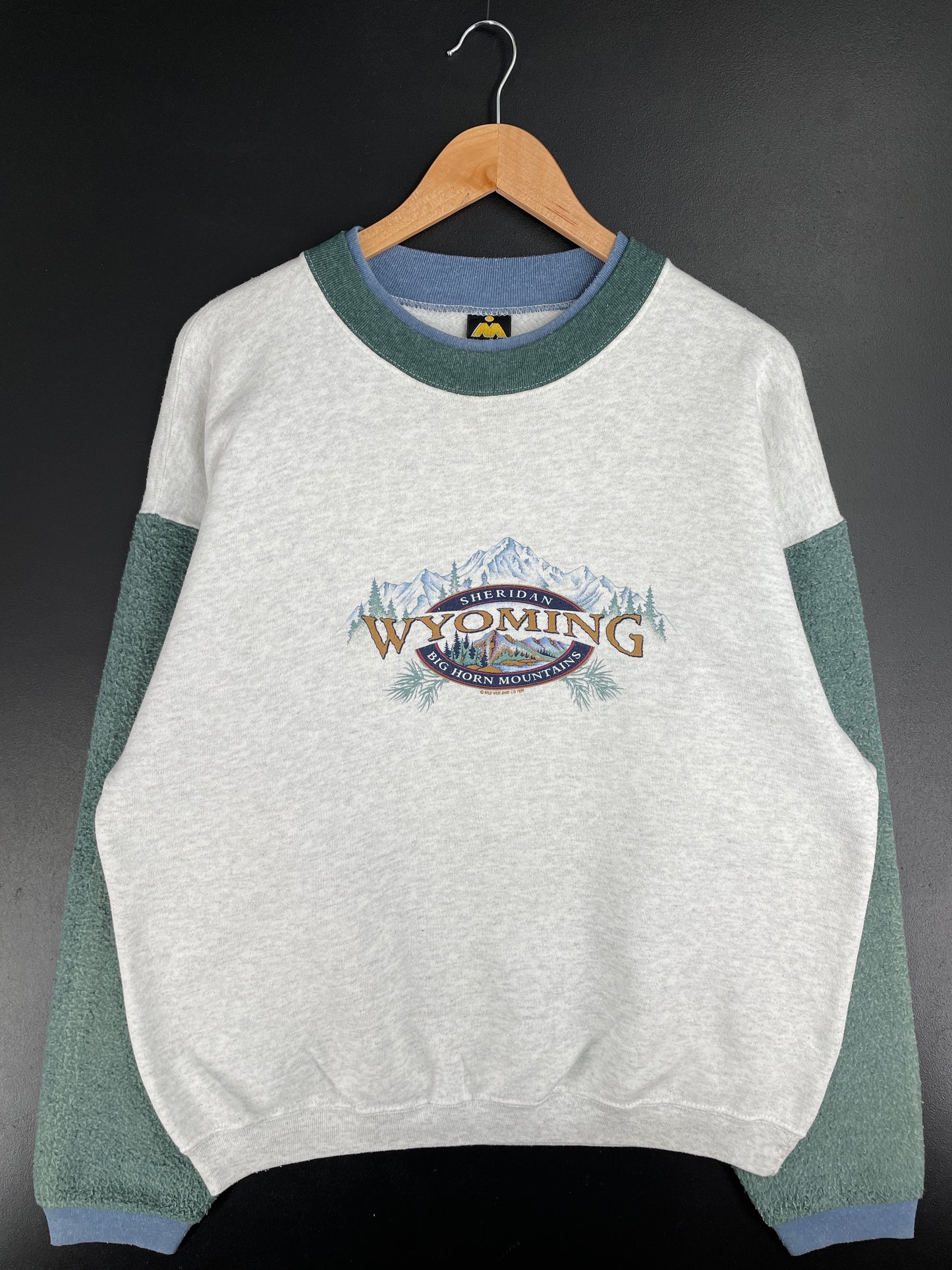 1999 WYOING Made in USA Size L Vintage College Sweat-shirt / E2592S